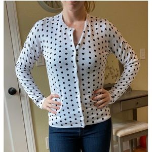 Lord & Taylor Polka Dot Cardigan